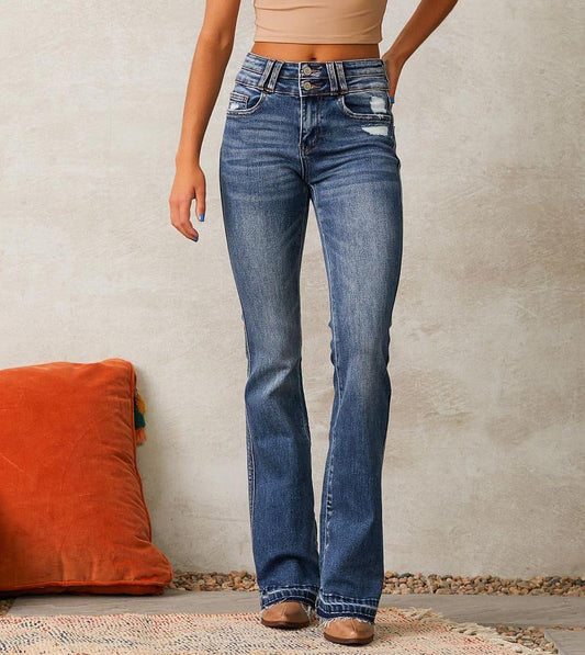 Women's Casual Versatile Ripped Washed Jeans