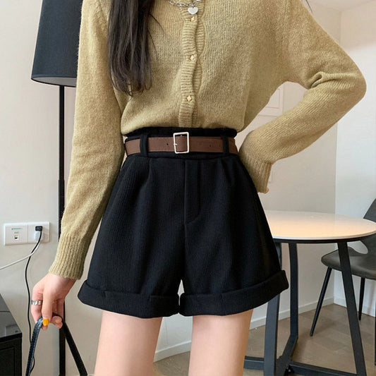Women's Autumn Winter Corduroy Shorts Loose Fit Pants