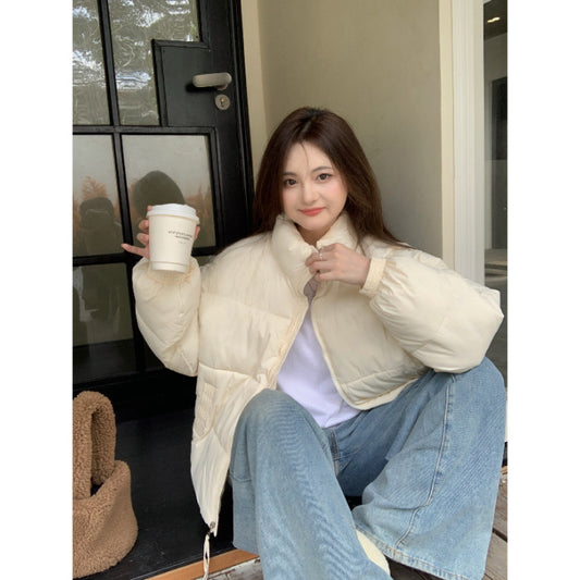 Cute Stand-up Collar Puffer Jacket For Women