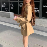 Women's Petite Casual Springautumn New Korean Version Waist-cinching Elegant Coat