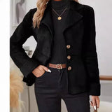 Casual Fashion Cold-proof Warm Fur Integrated Lapel Pocket Jacket
