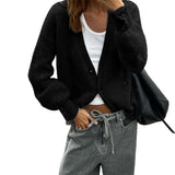 Fashionable Multi-color Sweater With Long Sleeves And Buttons For Women