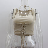 Ladies Sleeveless Tie-up Top