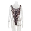 Women's Fashion Street Leopard Print Sexy Suspender Jumpsuit