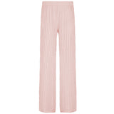 Resort-style Textured Hollow-out Loose-fitting Solid-color Casual Pants