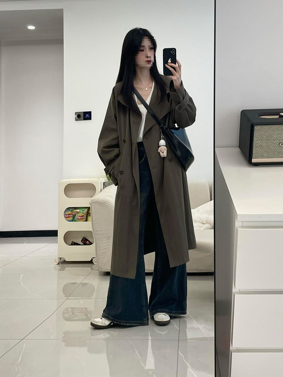 Korean Style Mid-length Trench Coat