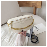 Womens Belt Bag PU leather Chain Fanny Pack Bananka Bag