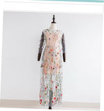 Party Flower Floral Dress Women Dresses 2 Pieces Boho Mesh