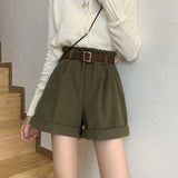 Women's Autumn Winter Corduroy Shorts  Loose Fit Pants