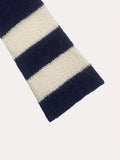 Crew-neck Contrast-striped Loose-fit Casual Chic Versatile Knit Pullover