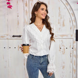 French-style Shirt With Stylish Flared Sleeves