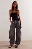 Casual Loose Mid Waist Cylindrical Women's Jeans