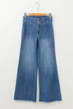 Women's Solid-Color Fashionable Casual Slimming Flared Denim Trousers