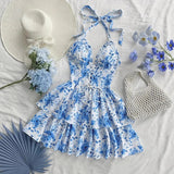 New SpringSummer European And American-style Camisole Top And Audrey Hepburn-inspired Designer Floral Dress