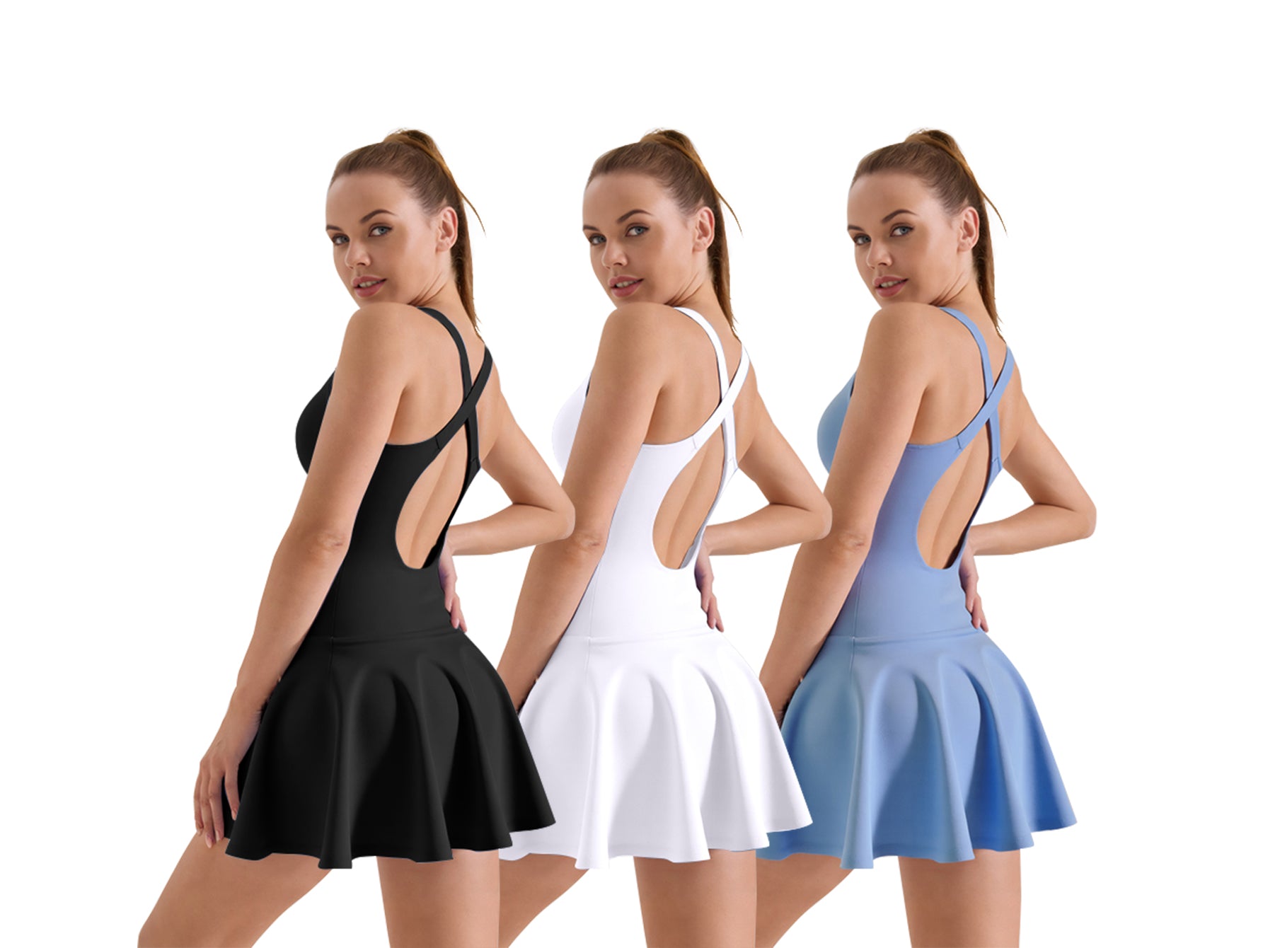 High-stretch Dresses, New Summer Nude Anti-walking Sports Dresses
