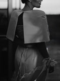 Satin Cape-style Top &Fitted Maxi Dress Set
