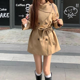 Women's Petite Casual Springautumn New Korean Version Waist-cinching Elegant Coat