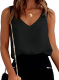 Women Tank Top Summer Casual V Neck Camisole Blouses Loose Sleeveless Cami Basic Tank Shirt