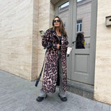 Women's Elegant Casual Loose Leopard Print Patchwork Leather Jacket