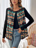 Women's Printed Double-sided Plush Buttonless Cardigan