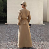 New Women's Casual Asymmetrical Lace-up Skirt Suit