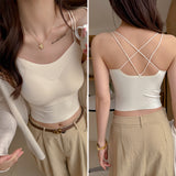 Women's Strappy Camisole Top With Built-in Bra