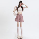 Cowboy Dirty Wide-leg Denim Shorts For Women