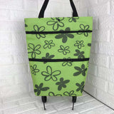 2 in 1 Foldable Shopping Cart with Wheels Premium Oxford Fabric Multifunction Shopping Bag Organizer High Capacity