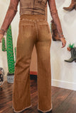 Women's Solid-Color Fashionable Casual Slimming Flared Denim Trousers