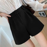 High-waisted Slimming A-line Versatile Quarter-length Wide-leg Base Pants