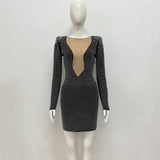 Sexy Rhinestone Bandage One-piece Dress Cross Border Foreign Trade Sexy Tight