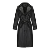 Women's Long, Loose-fit Classic Trench Coat With A Lapel And Belt