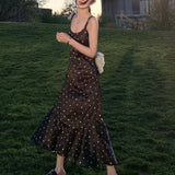 Romantic Atmosphere Fragmented Flower Strap Dress Girl