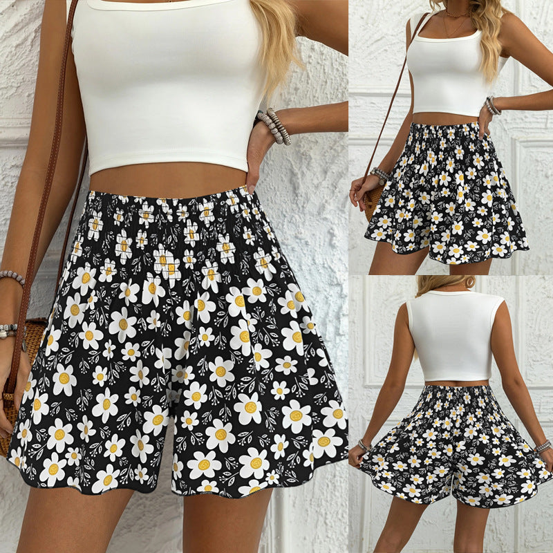 Floral Print Women's Fashionable And Comfortable Beach Shorts