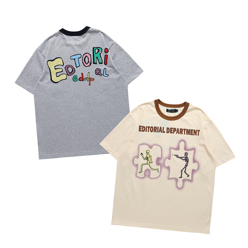 Fun Cartoon Casual Short-sleeved Tops For Men And Women