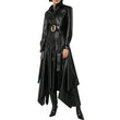 Mid-length slim leather jacket