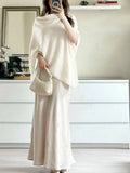 Fashionable Women's Cloak Large Shawl Turtleneck Sweater Coat