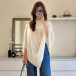 Fashionable Women's Cloak Large Shawl Turtleneck Sweater Coat