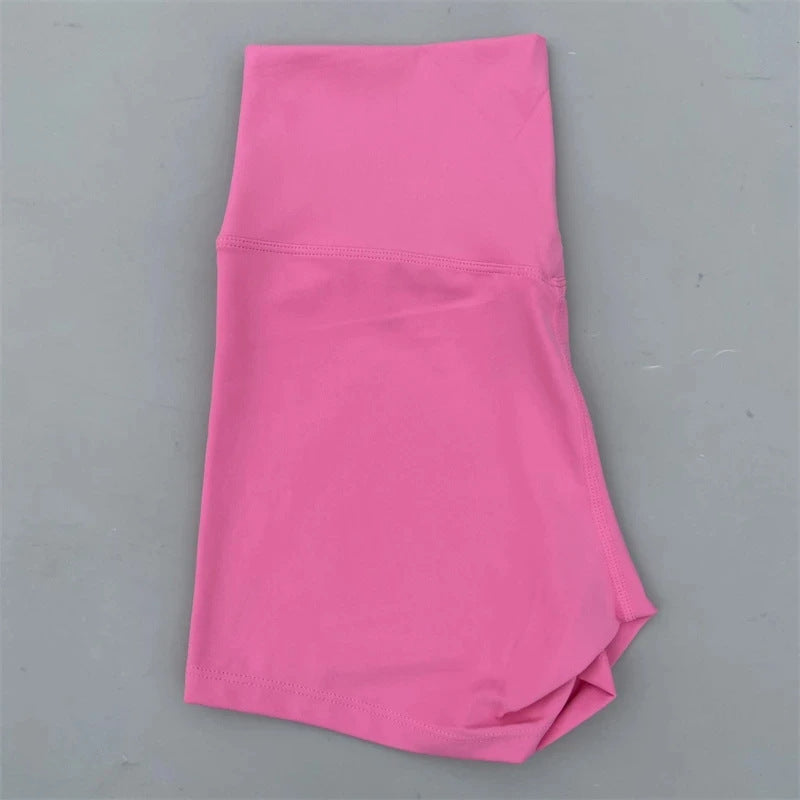 Lady's High Waist Peach Butt Lifting Sports Shorts