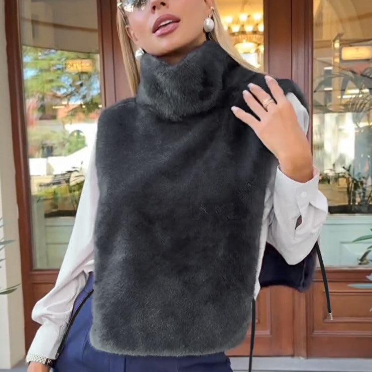 Light Luxury Plush Vest Women's High-grade Warm