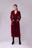 Elegant Women's Velvet Overcoat Coat Conventional Sleeve