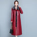 Red wine fur collar