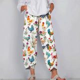 Minimalist Women's Pants Featuring A Patchwork Animal-print Design