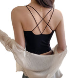 Women's Strappy Camisole Top With Built-in Bra
