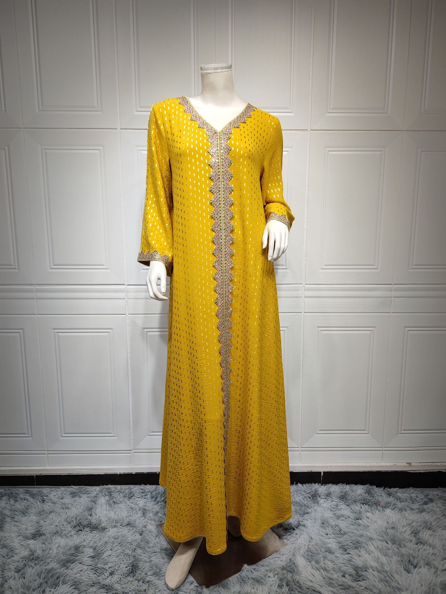 Simple Lace Slim-fit Dubai Women's Dress