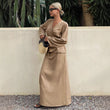 New Women's Casual Asymmetrical Lace-up Skirt Suit