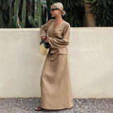 New Women's Casual Asymmetrical Lace-up Skirt Suit