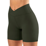 Yoga Fitness Plus Size Leggings Cross-waist Women's Legging Shorts