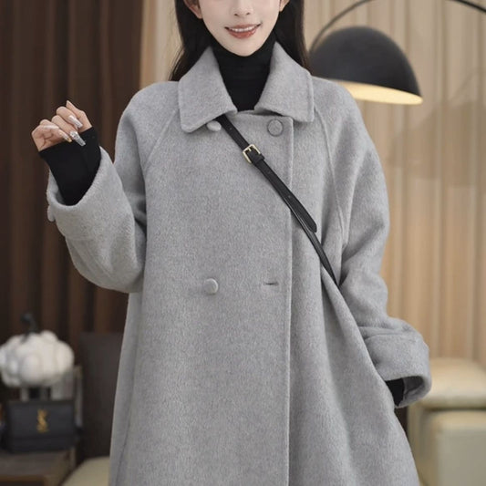 Slim-fit Mid-length Loose Women's Wool Coat