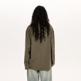 Women's Cotton Simple Loose Casual Striped Long-Sleeve Top